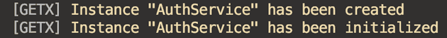Terminal shows that auth service has been created